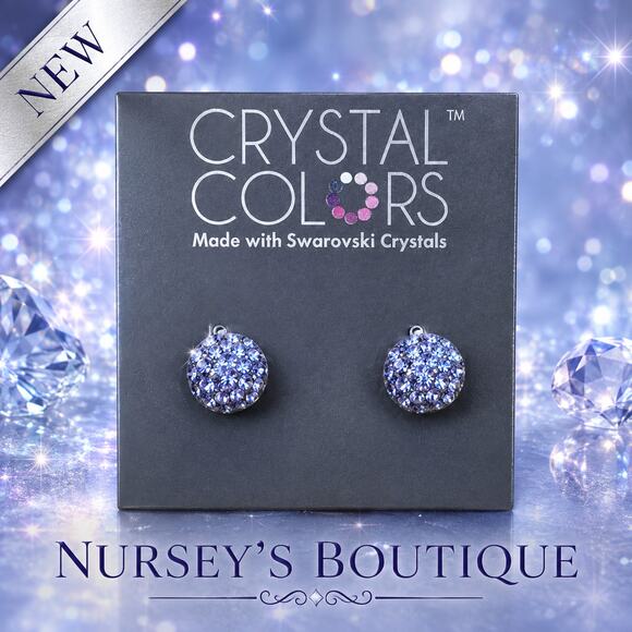 Crystal Colors Jewelry - Crystal Colors Blue Stud Earrings Made With Swarovski Crystals New